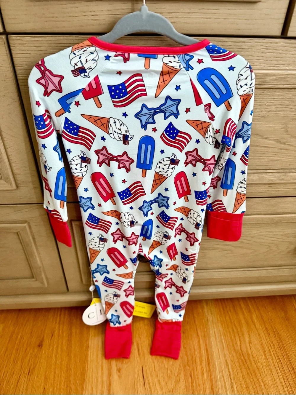 NWT! Caden Lane Convertible Zip Romper, Red, White & Cool, 6-12 months!